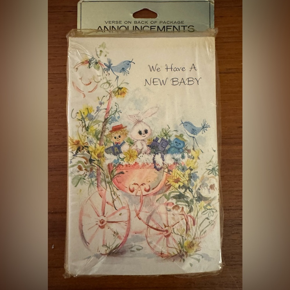 Bundle—Unused Vintage 60s-70s Baby Shower Invitations/Birth Anmts—1 NIB! - Picture 7 of 14